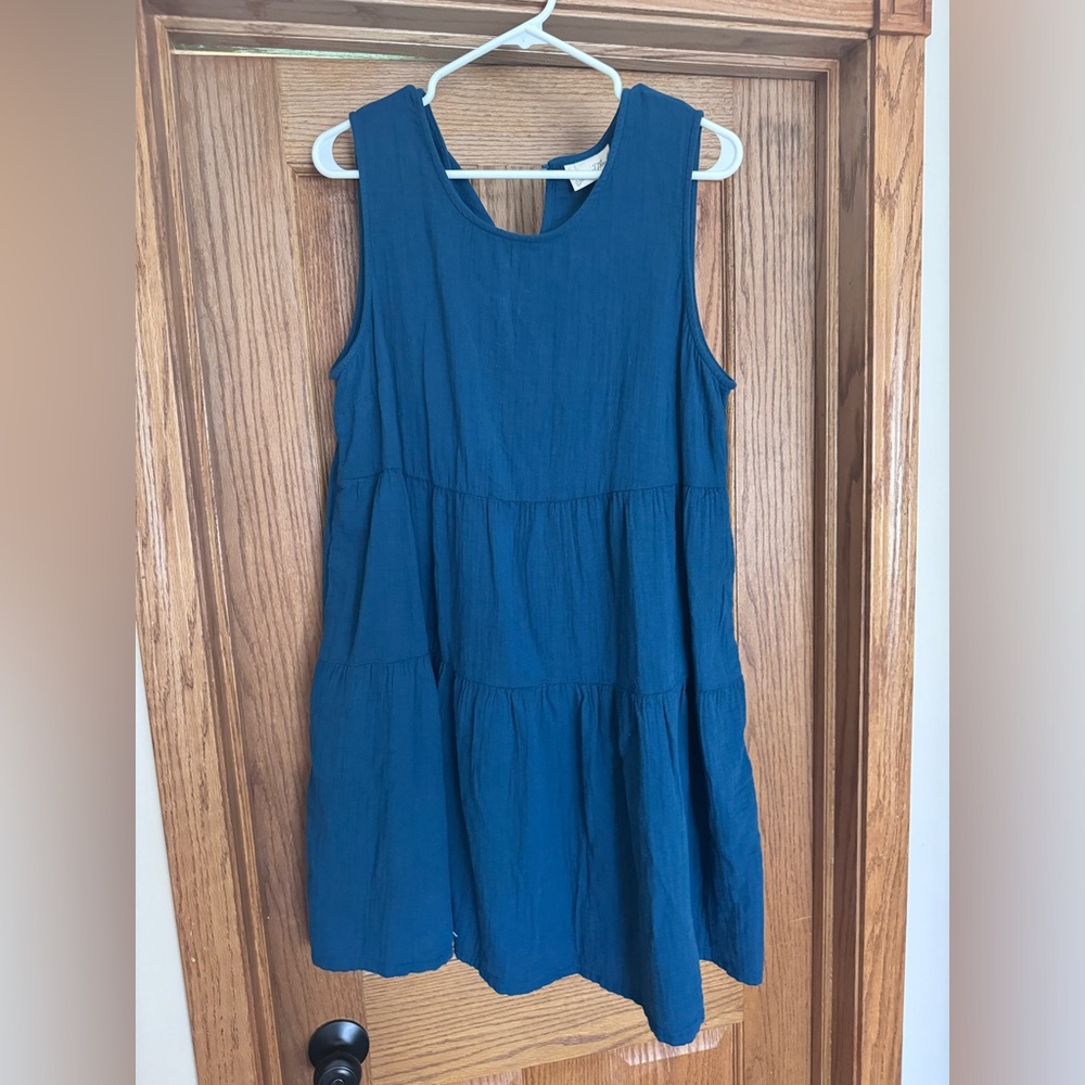 NWT universal threads deep teal summer dress, size L, recycled cotton, so cute!